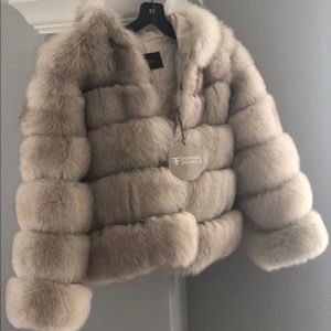 Fox fur jacket with hood